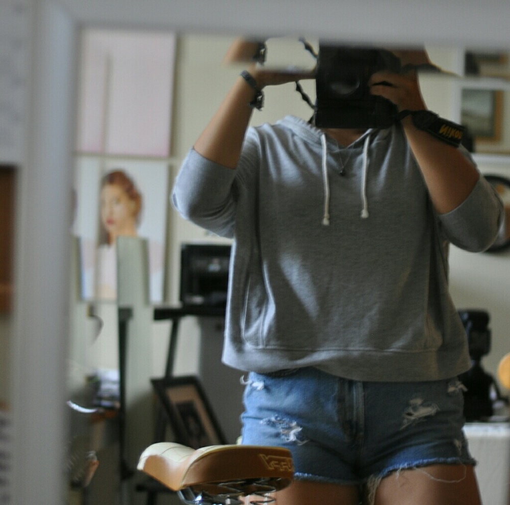 Gray cropped hoodie